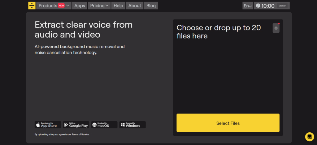 LALAL.AI's homepage