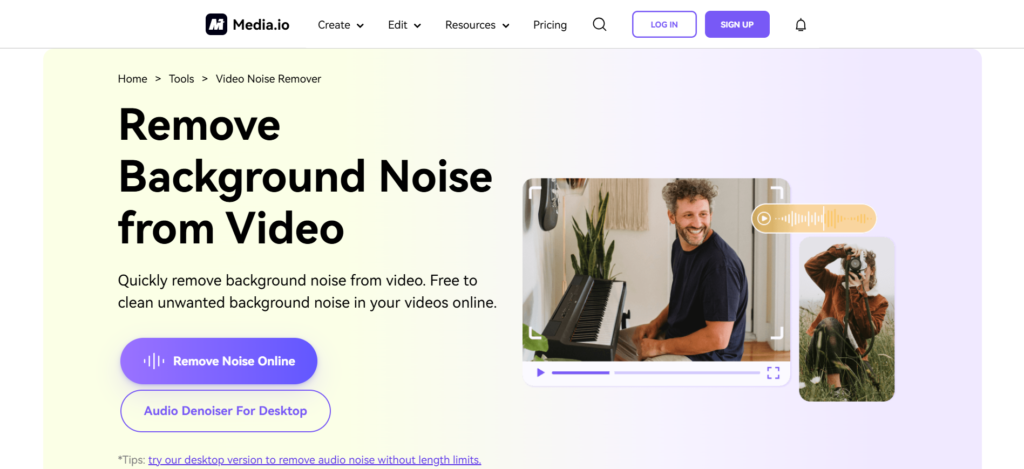 media.io's homepage