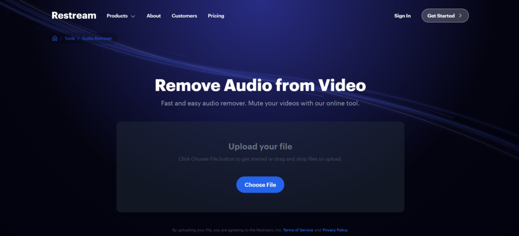 restream's homepage