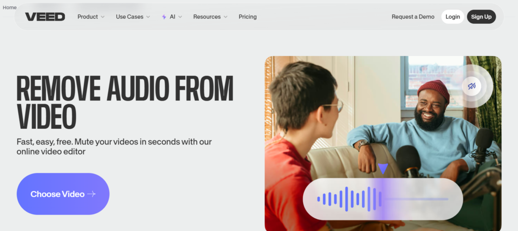 VEED.io's homepage